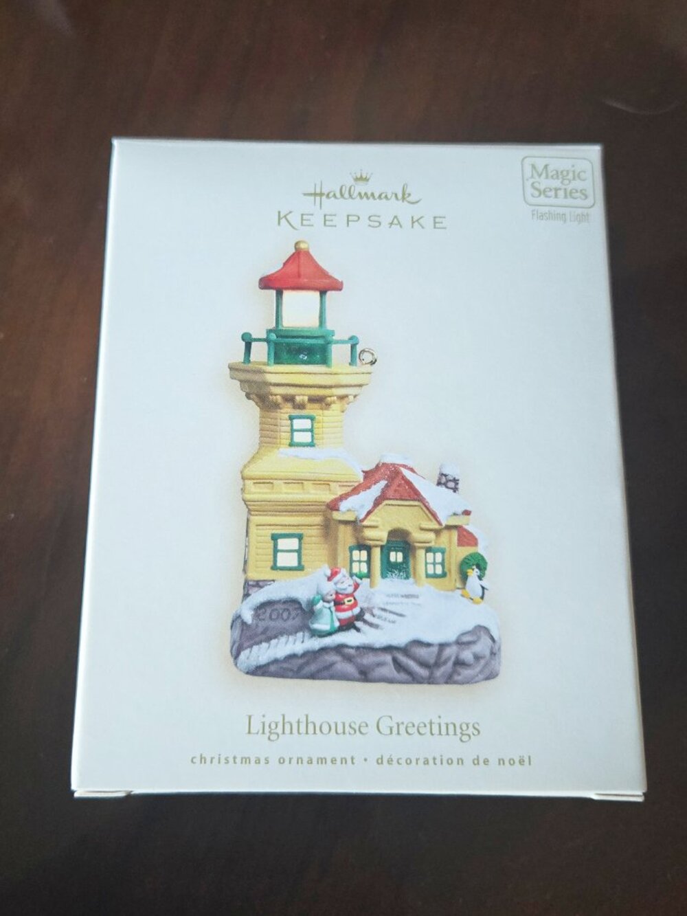 Vintage New in Box Hallmark Keepsake Magic Series Lighthouse Greetings Ornament